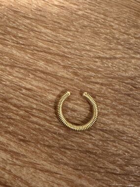 Gold Toned Ribbed Ear Cuff